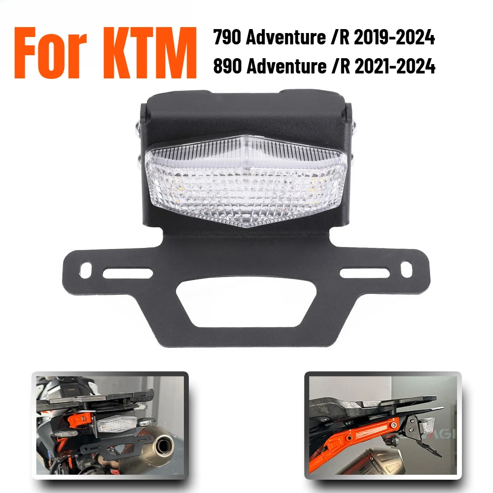 For 790 890 Adventure /R 2019-2024 Motorcycle Parts LED Taillight License Plate Holder Rear Tail Tidy Fender Eliminator Kit