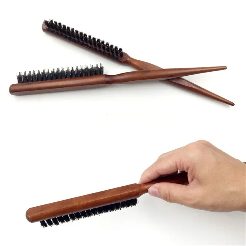 Salon Teasing Back Hair DIY Brushes Boar Bristle Wood Slim Line Comb Hairbrush Extension Hairdressing Professional Styling Tools