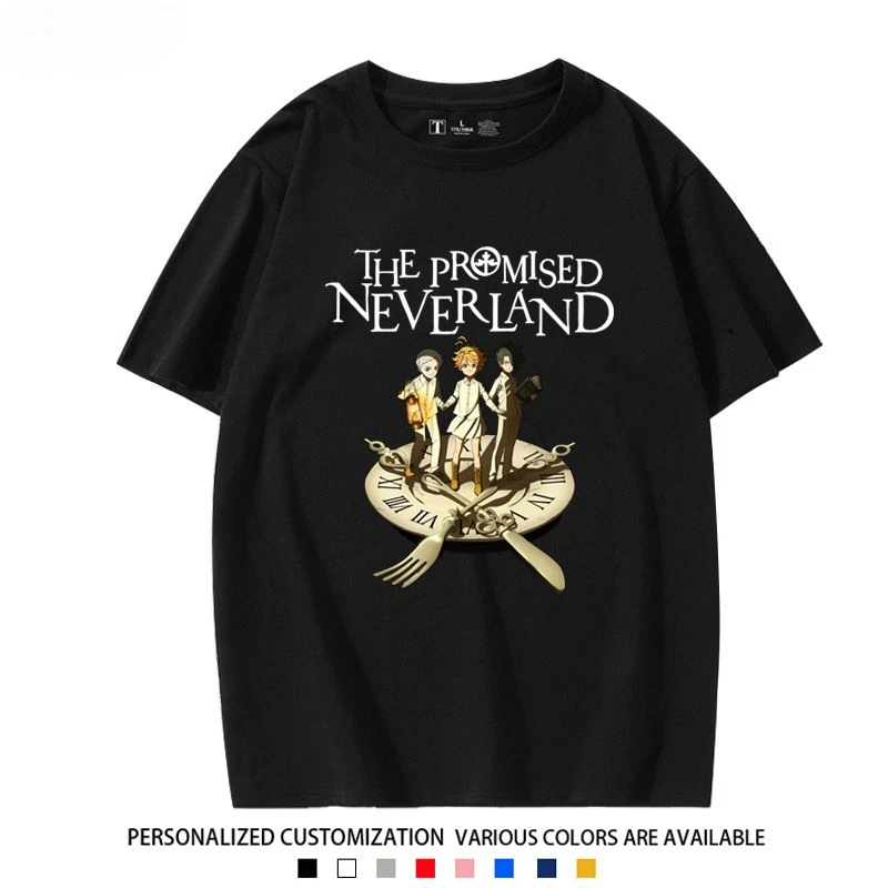 Children's T-shirt Summer Promise Dream Island Trio Clock Tableware Printed Cotton Parent Child Round Neck Short Sleeve