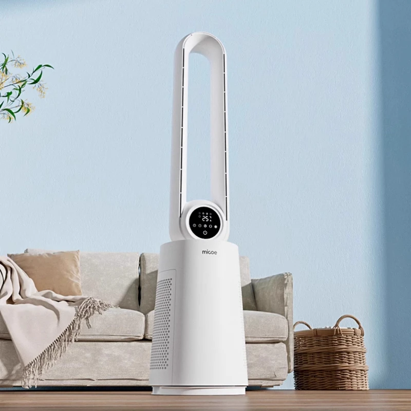 

60° Wide-Angle Nursery Air Circulator‌ H13 Filter Negative Ion Technology 24H Programmable Bladeless Fan Natural Wind Simulation