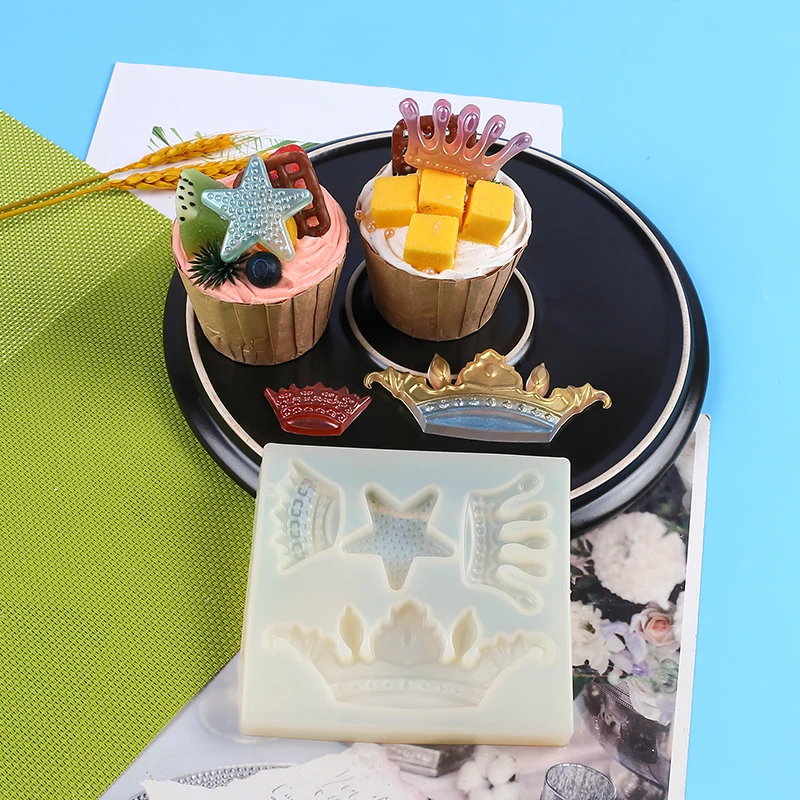 Crown Silicone Resin Mold 3D Crown Cake Decorating Fondant Chocolate Candy Sugarcraft Cupcake Topper Biscuit Pastry Baking Mold