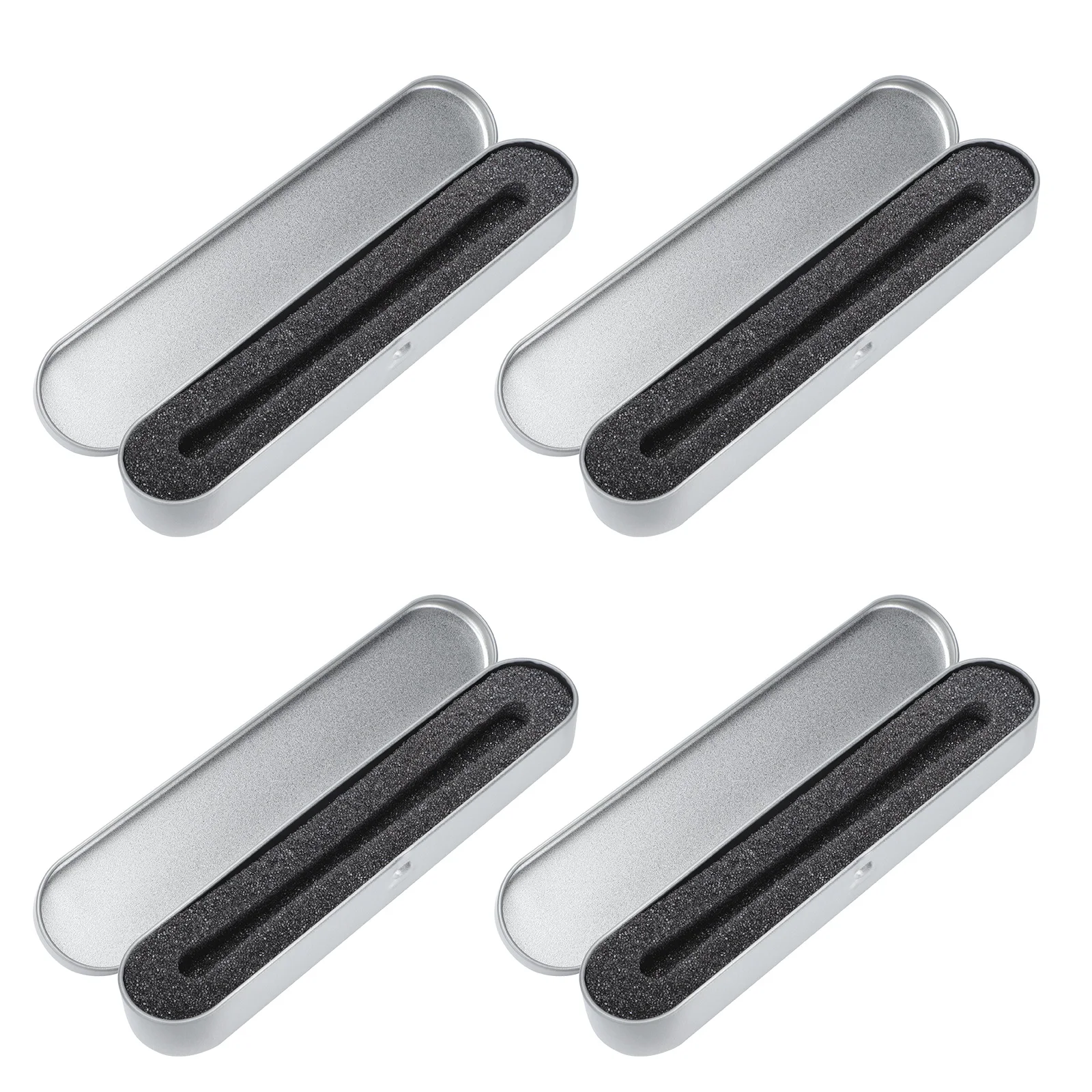 

4 pcs Metal Box Sponge Iron Stationery Case Waterproof Desk Organizer Tin Storage Container Sponge Iron Pen Box