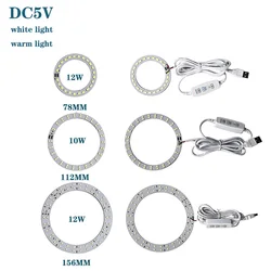 USB Plug DC5V Dimmable LED Chips 5730 2835 LED Light Beads Ring Light Source with 2M swtich cable10w 12w white /warm light