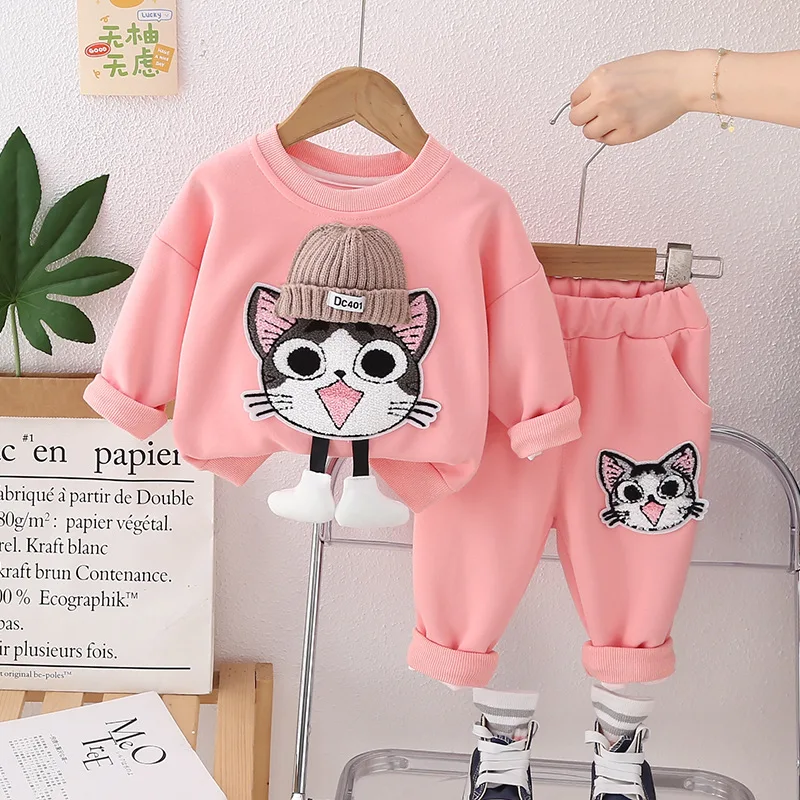 Girls Clothes Sets Spring Autumn 2025 Children Casual Sweatshirts Tops Pants 2pcs Sports Suit For Baby Tracksuits Kids Outfits 5