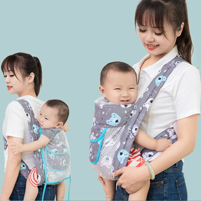 Baby Carrier Adjustable Front Hug Horizontal Hug Ergonomic Cute Printed Breathable Newborn Belt Carriers Outdoor Carrying Tool