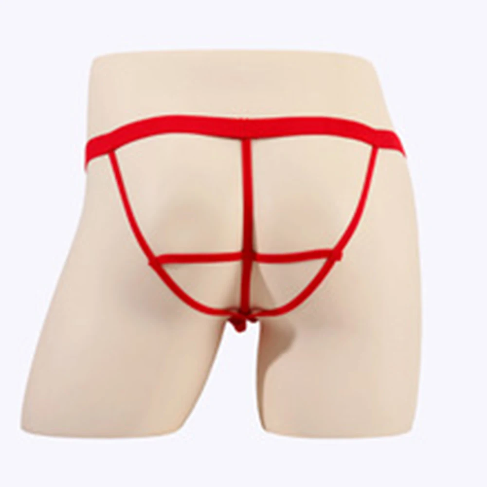 

Men Mesh Low Rise G-strings Thongs Sheer SissyHollow Out Lingerie Ultra Hot Straped Briefs Exposed Butt Unisex Panties Underwear