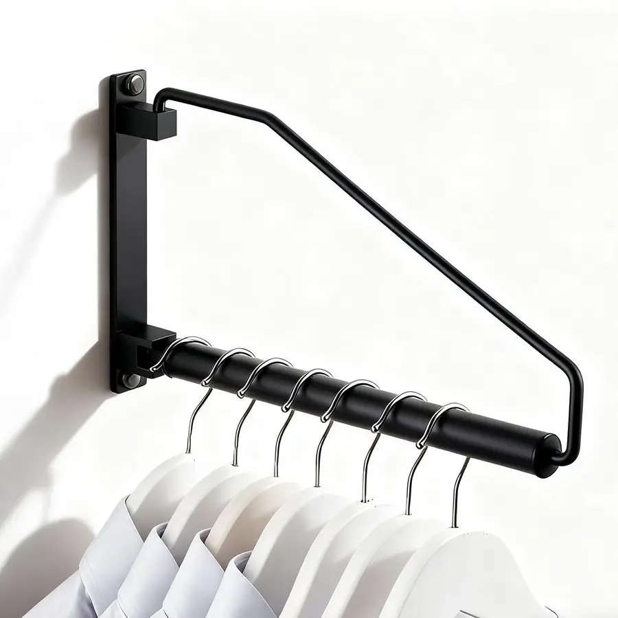 

Folding Clothes Hanger Rack, Wall Mounted Laundry Racks for Drying Clothes,Swing Clothing Hanging System Drying Closet Storage O