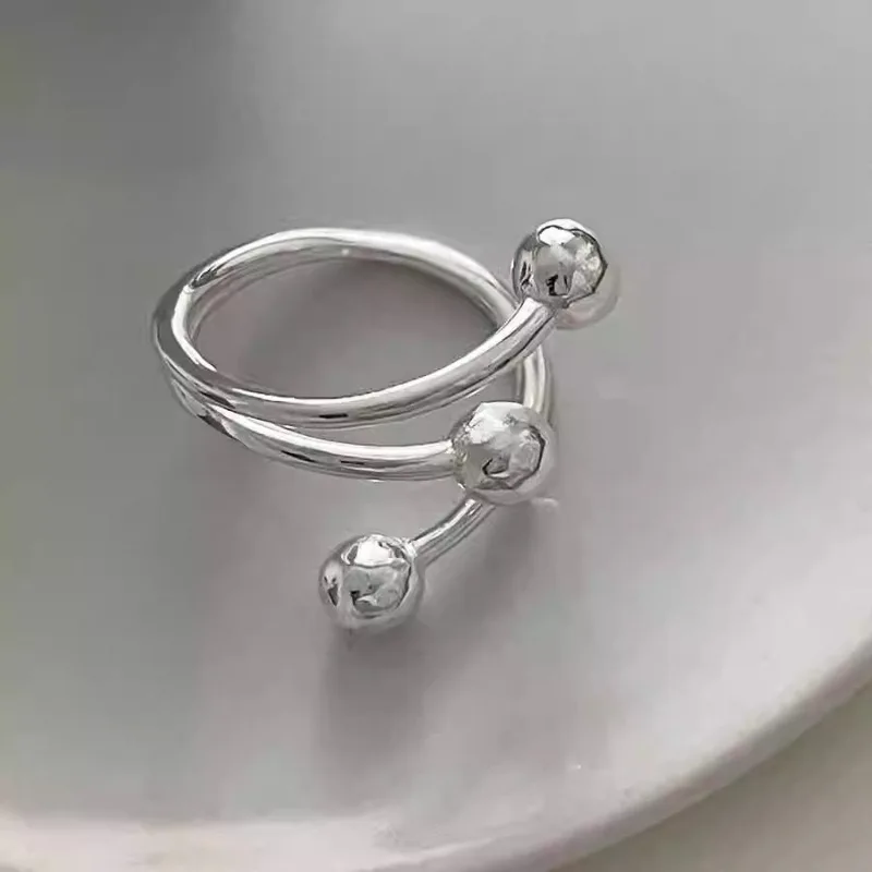 Women's 925 Sterling Silver Geometric Adjustable Ring