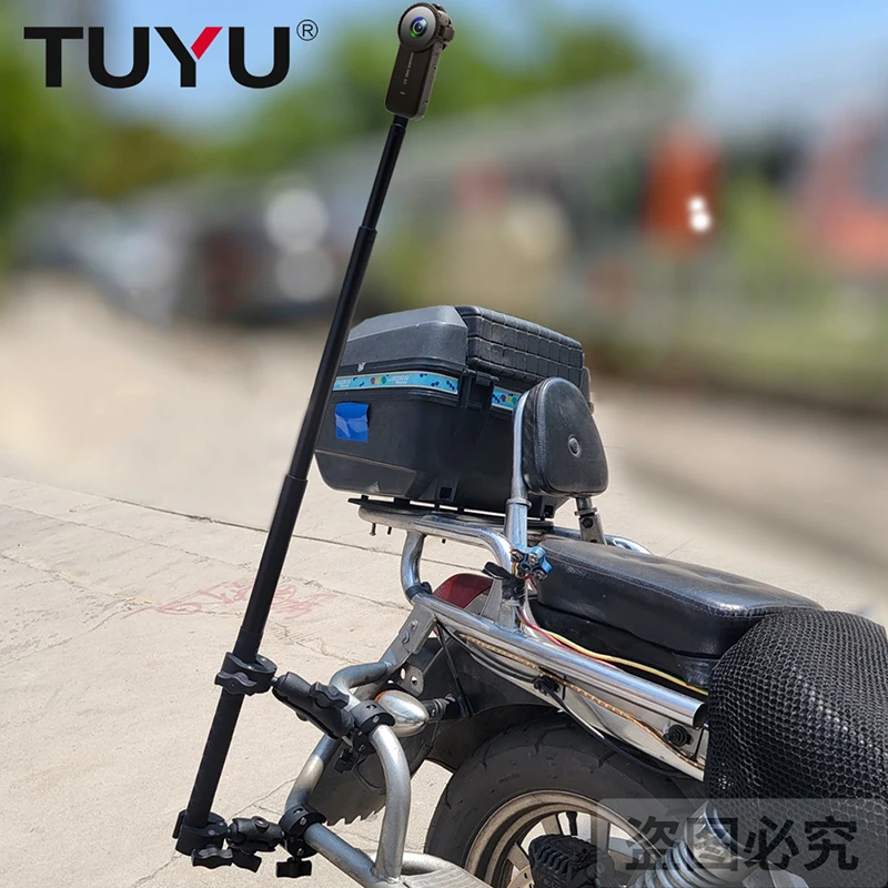 TUYU Car Luggage Rack Motorcycle Bicycle Invisible Selfie Stick Handlebar Holder for Insta360 One RSX2 GoPro Max DJI Accessories