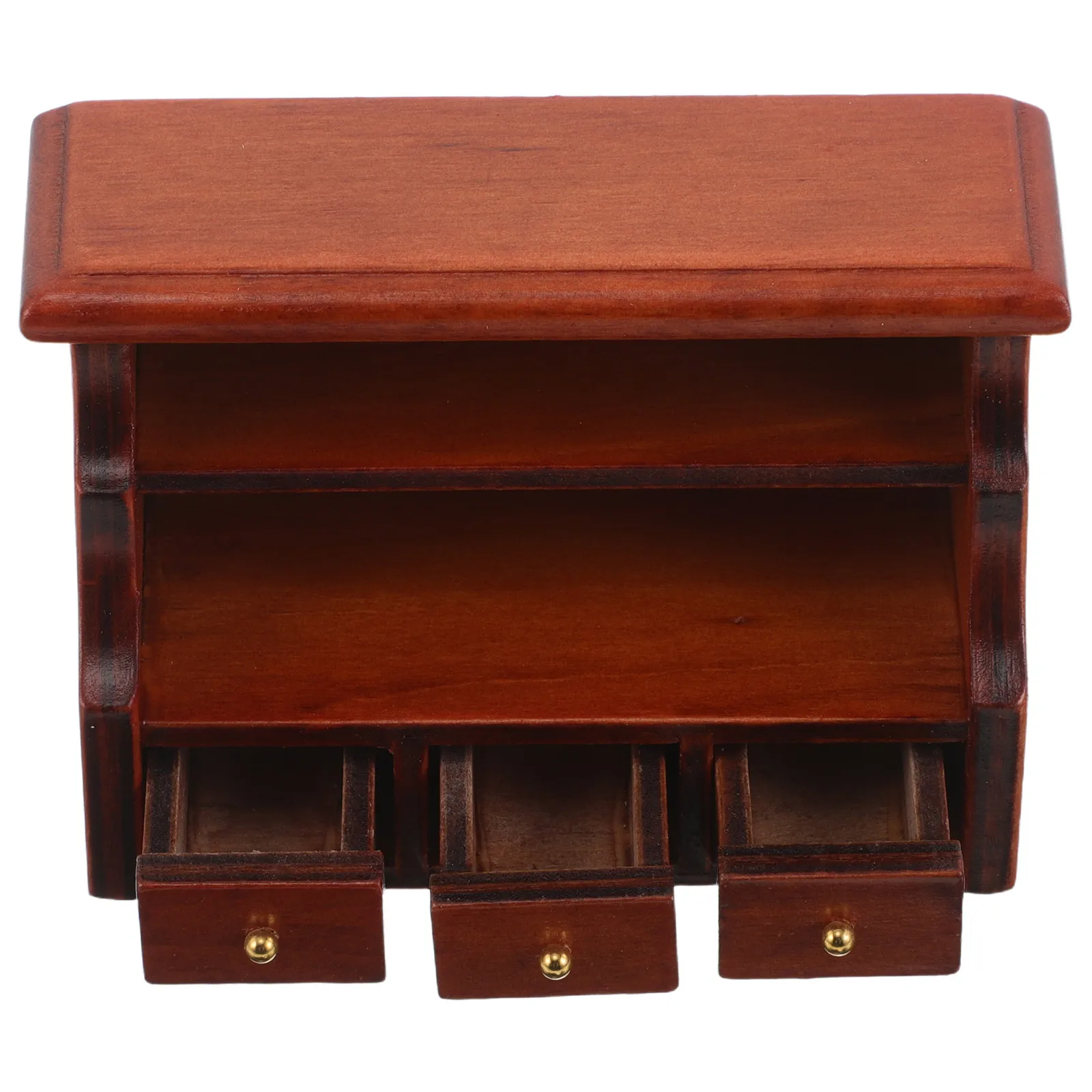 

Miniature Vintage Wood Cabinet Dollhouse Furniture Display Stand Bookshelf Shelf for Living Room Micro Scene Decoration