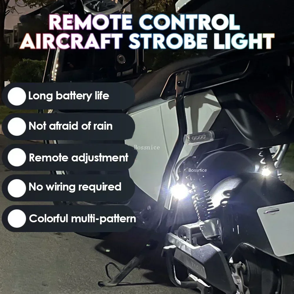 Car Strobe Light 8Color Remote Motorcycle Flash Led Anti-collision Warning Lamp Waterproof Wireless Remote Control for Car Bike