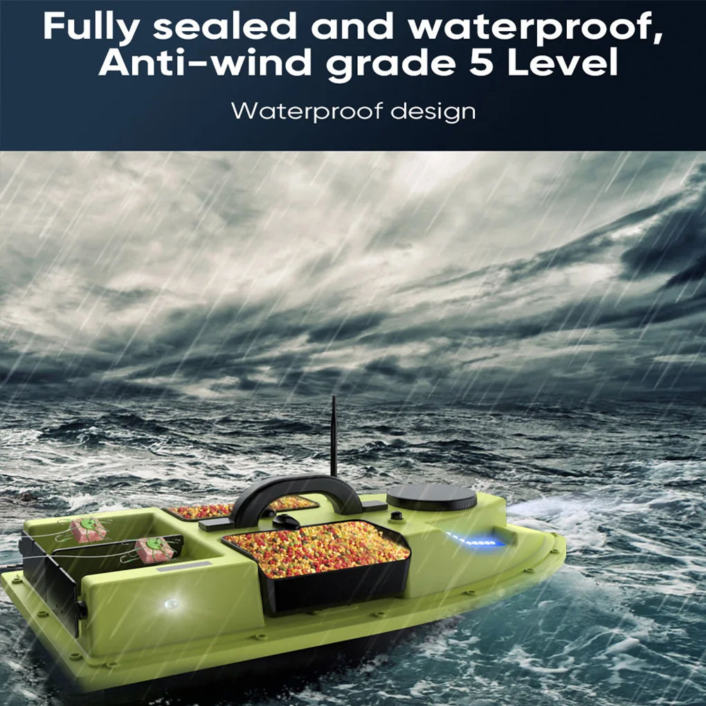 

GPS RC Лодка с приманкой 500 м Беспроводной пульт дистанционного управления Лодка с рыболовной приманкой Лодка с приманкой для рыбалки с 4 контейнерами для приманки для рыбалки