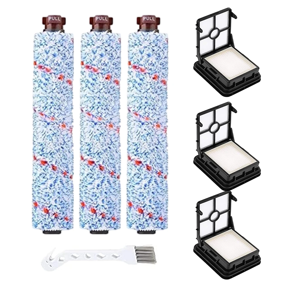 Roll Brush Set and HEPA Filter for Bissell For CrossWave Vacuum Cleaner Parts Compatible with 1608683 1608684 1868 1866