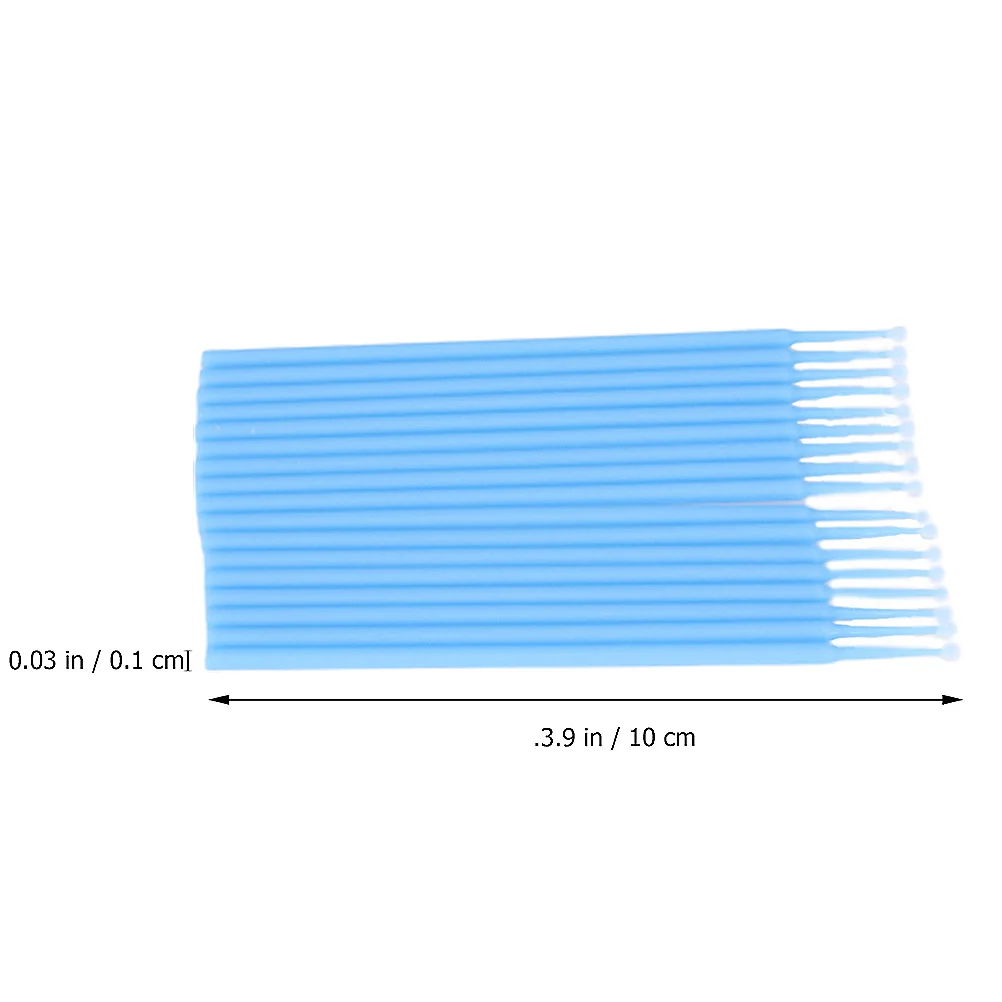 200 Stuks Wimper Wattenstaafjes Wegwerp Micro Applicator Borstel Hemelsblauw Maat L Wimper Extension Verwijderen Non-Linting Makeup Tools