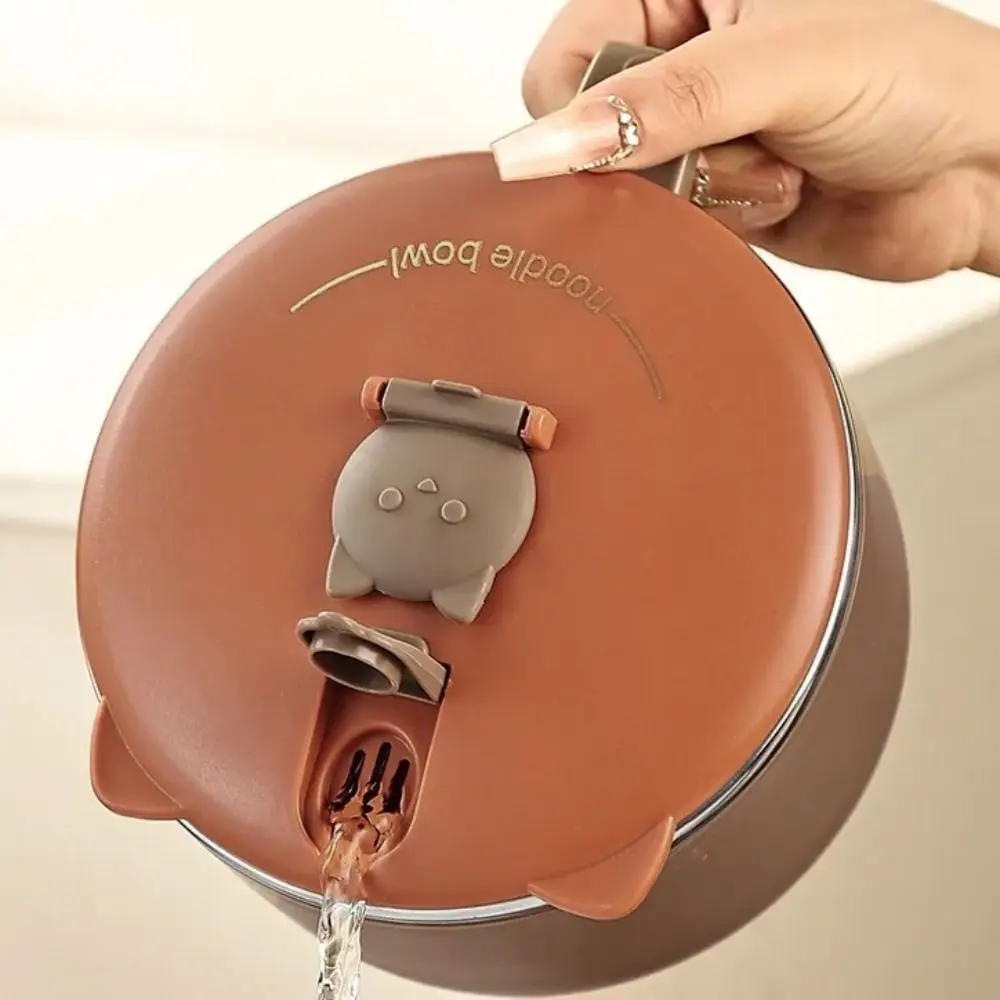 

Японская студенческая миска для лапши быстрого приготовления из нержавеющей стали 304, 1300 мл, с ручкой и отверстием для слива, для общежития