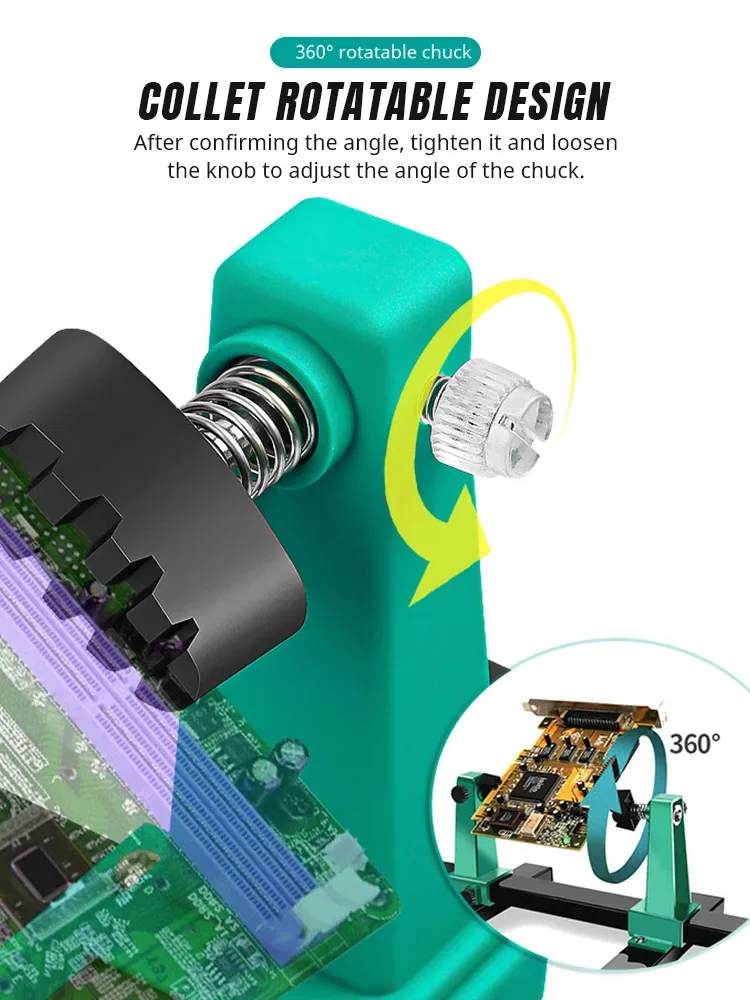 Adjustable MotherBoard PCB Holder 360 ° Rotation Printed Circuit Board Jig Soldering lron Assembly Stand Clamp Repair Tools