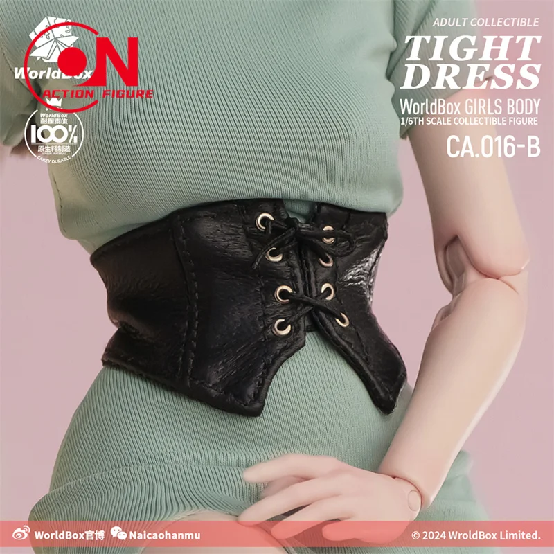 【2025 Q3】 Worldbox CA016 1/6 saia bodycon feminina com espartilho de couro modelo de roupas adequado para corpo de figura de ação de soldado AT210 de 12 ''