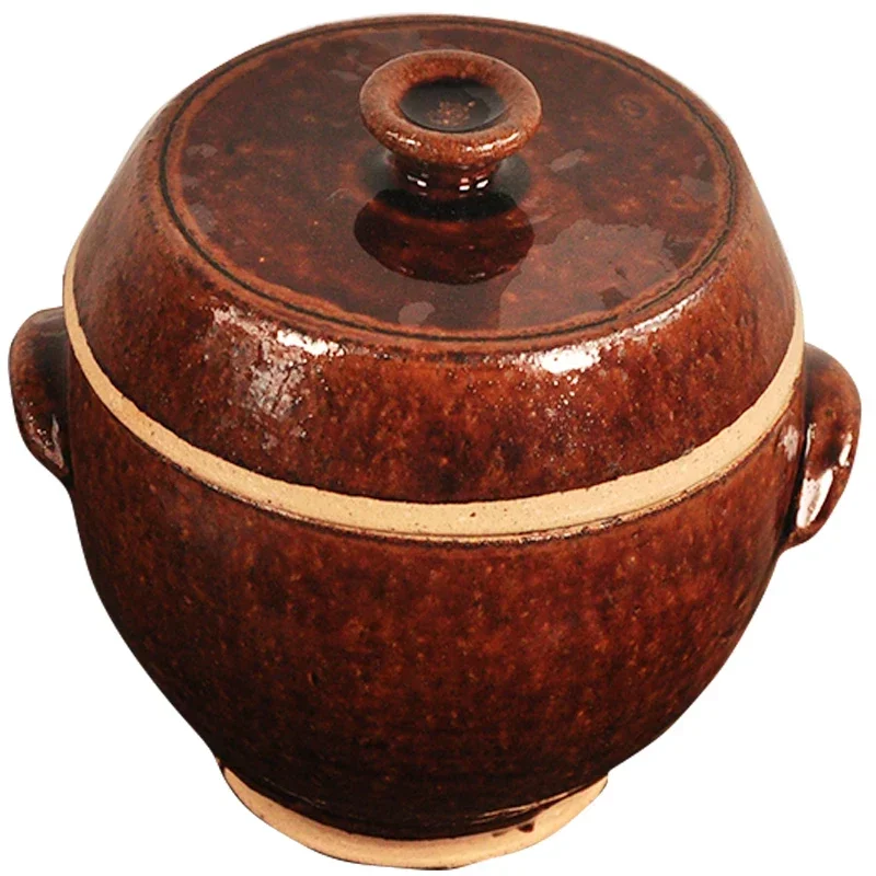 Earthenware Storage Jar with Lid Soil Jar Lard Old-Fashioned Tea-Seed Oil Storage Home-Brewed Dessert Wine Earthen Jar