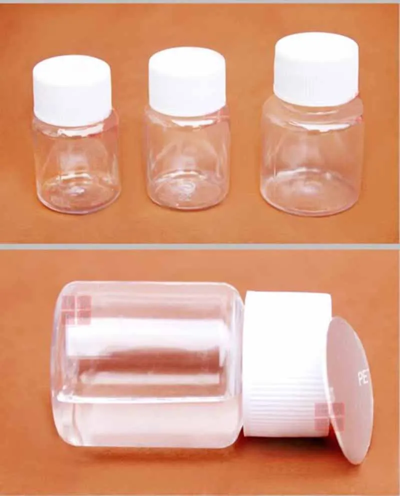 20PCS Plastic Transparent Bottle 20ml Small Liquid Empty Medicine Bottle Travel Sub Capsule Bottle