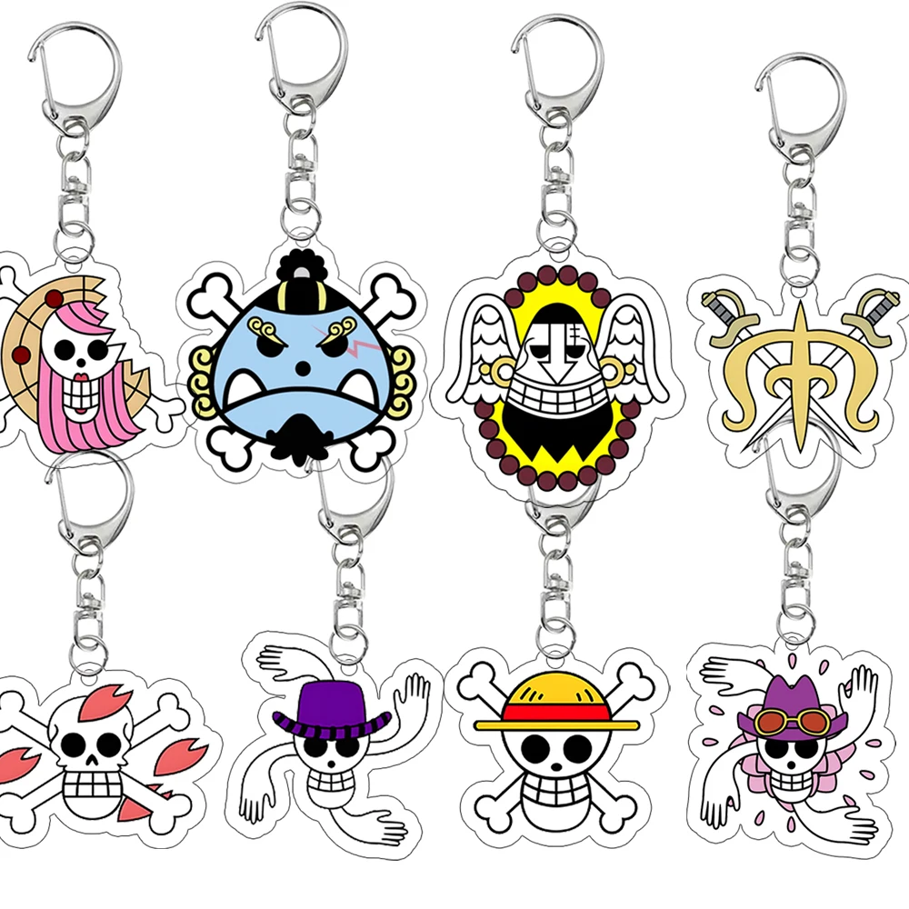 

Брелок-подвеска из акрила с логотипом Луффи, декор для сумки, с персонажами Зоро, Уороуг, Перона, Нико Робин, коллекция для студентов, аниме, мультфильм, подарок на день рождения