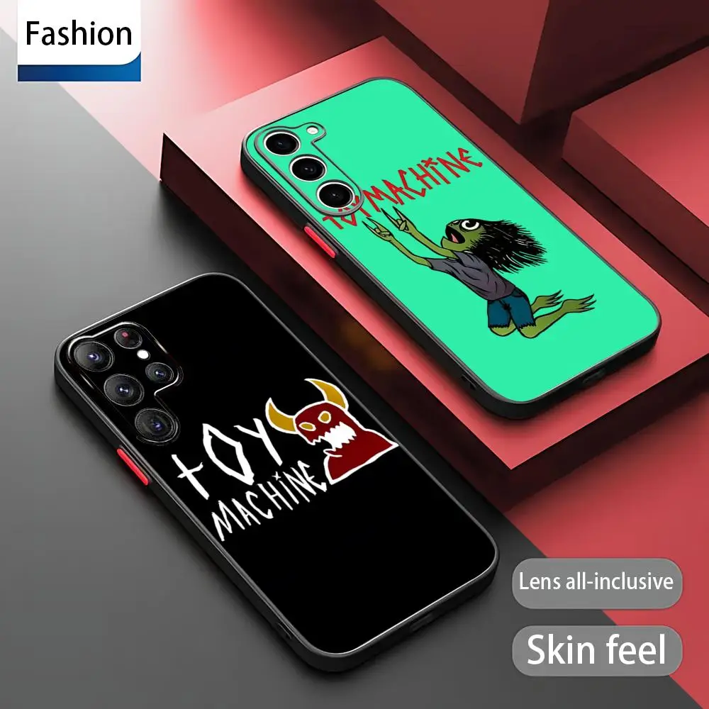 Brand T-Toys Machines Skateboardes Phone Case For Samsung Galaxy S25 S24 S23 S22 S21 Plus Ultra FE Frosted Translucent