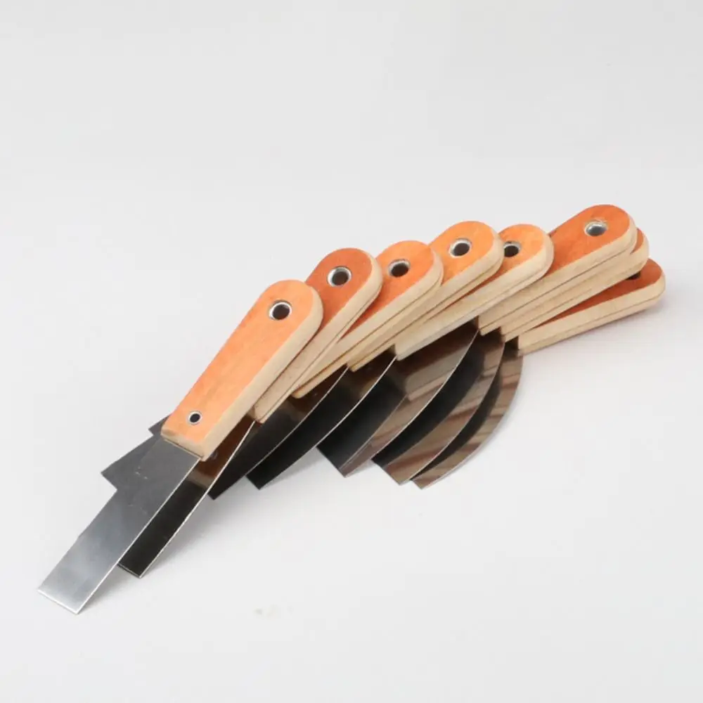 Stainless Steel Cleaning Scraper Wood Handle Scrape Surfaces Paint Tools Lay Plaster Materials Non-slip Handle Cleaning Trowel