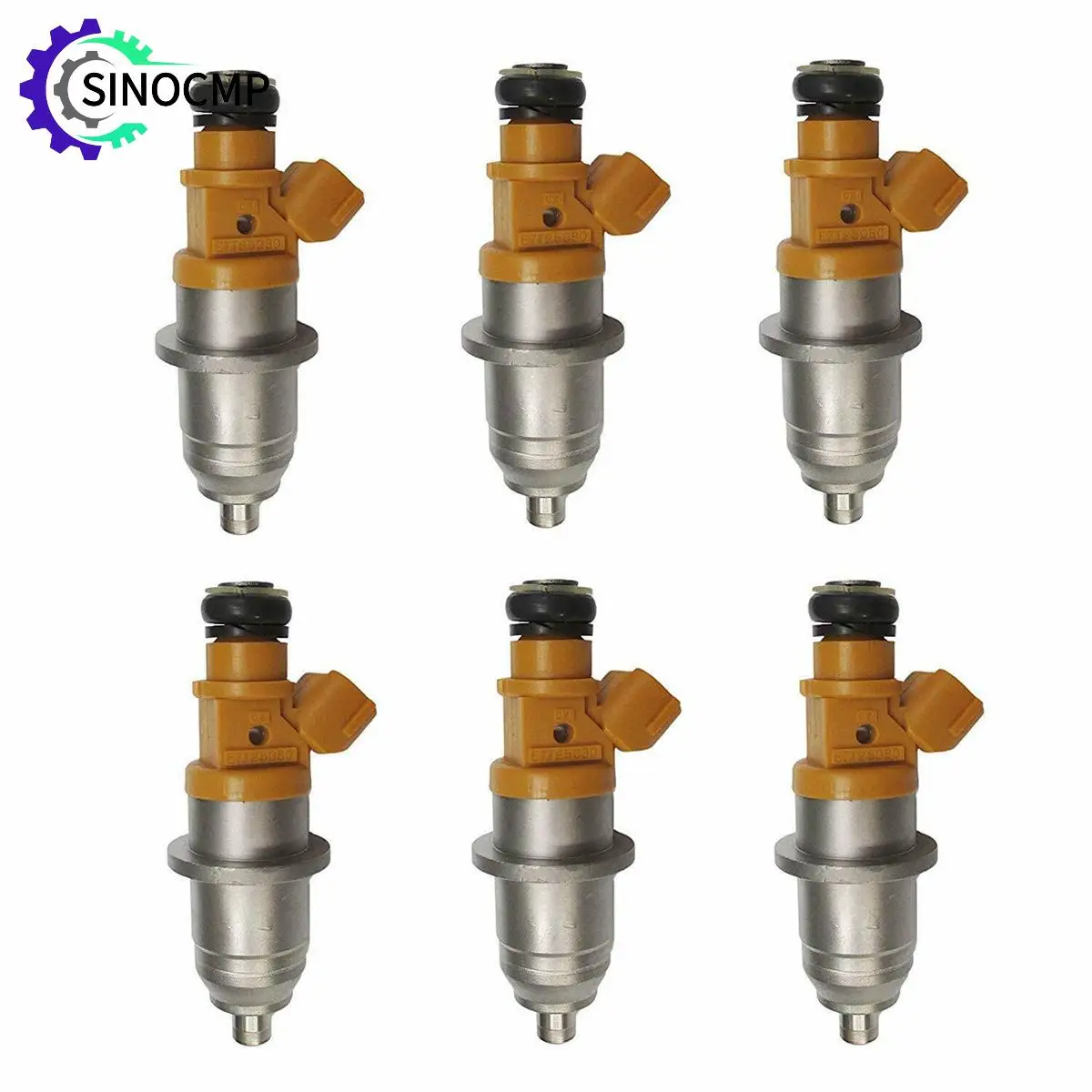 SINOCMP 6Pcs Fuel Injector 60V-13761-00-00 E7T25080 1465A011 MD361845 MR560555 For 2003-Up Yamaha Outboard HPDI 250 300HP Engine