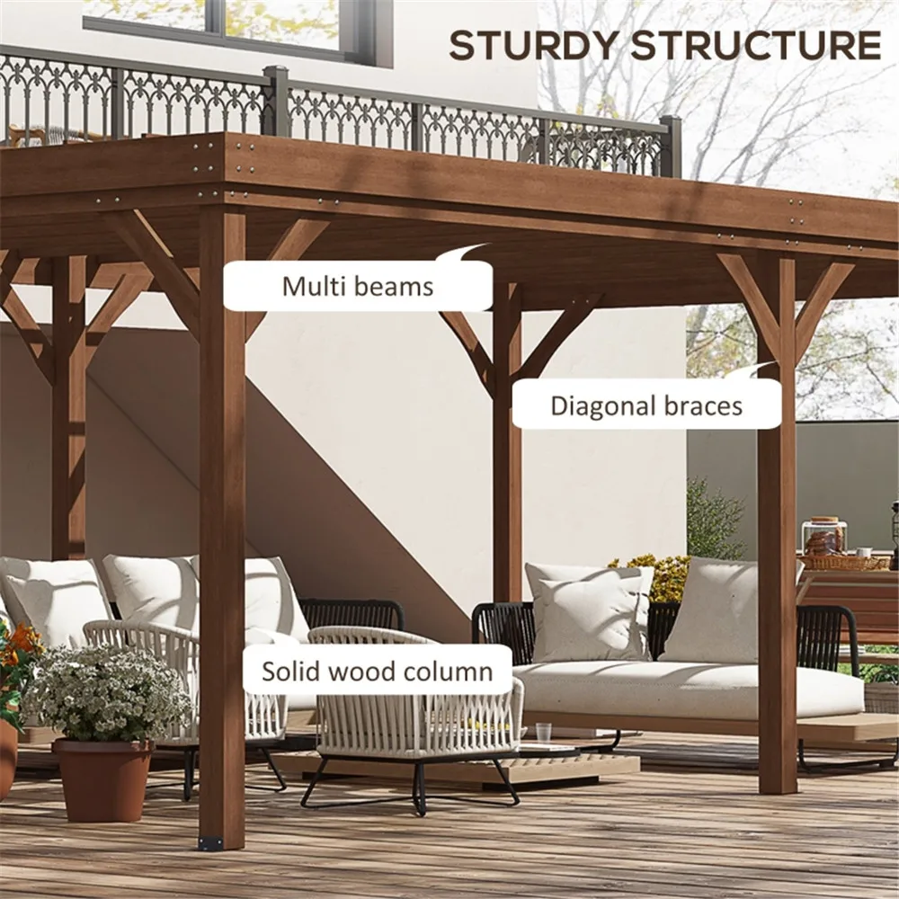 Pavilion antiseptic wood garden flower stand simple carbonized wood small pavilion outdoor solid wood grape rack pavilion