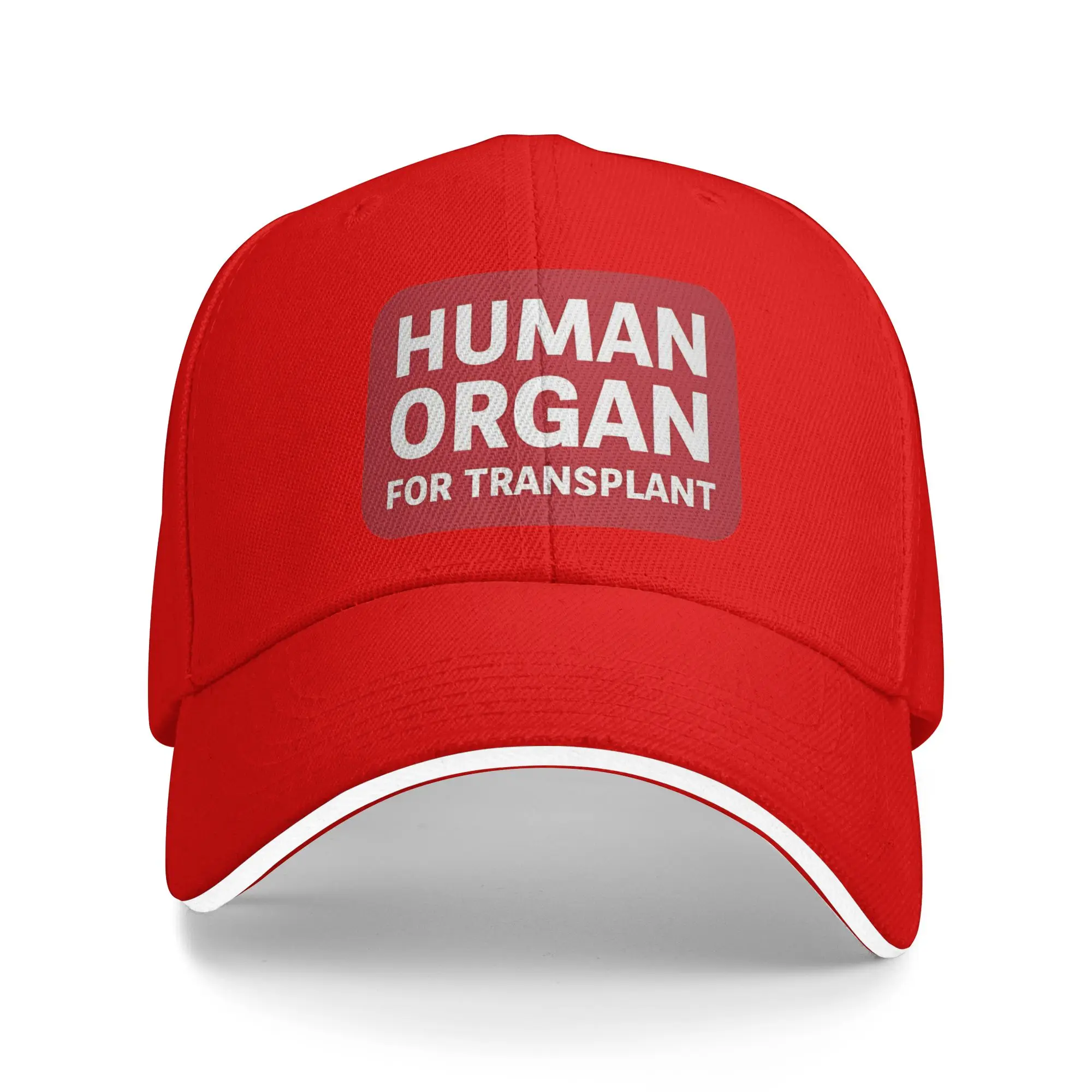 Red Human Organ for Transplant  Baseball Cap  Men Women Design Hip Hop Hats Summer Trendy Hiking Fishing Sun-Proof Baseball Caps