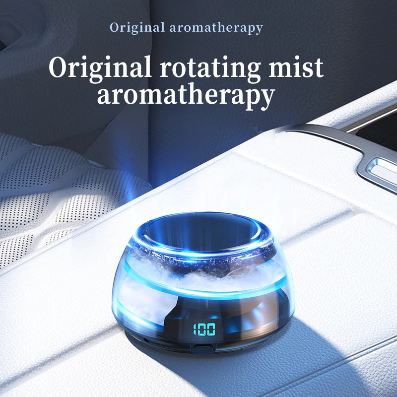 Smart Car Aromatherapy Diffuser with Mist Diffusion Multi Color LED Lighting for Fresh Vehicle Air Freshener Car & Office