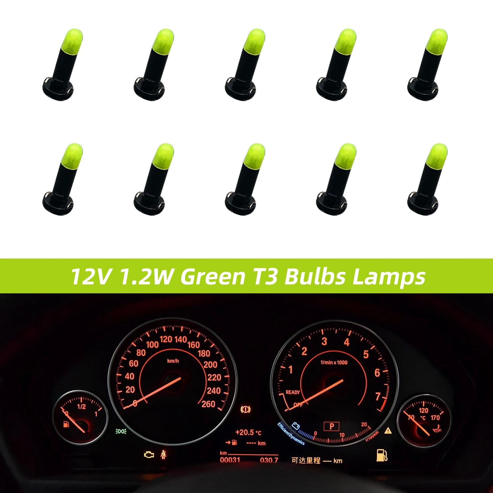 10 قطعة T3 لمبات مصابيح لأداة لوحة القيادة أودي VW 12 فولت 1.2 واط #1