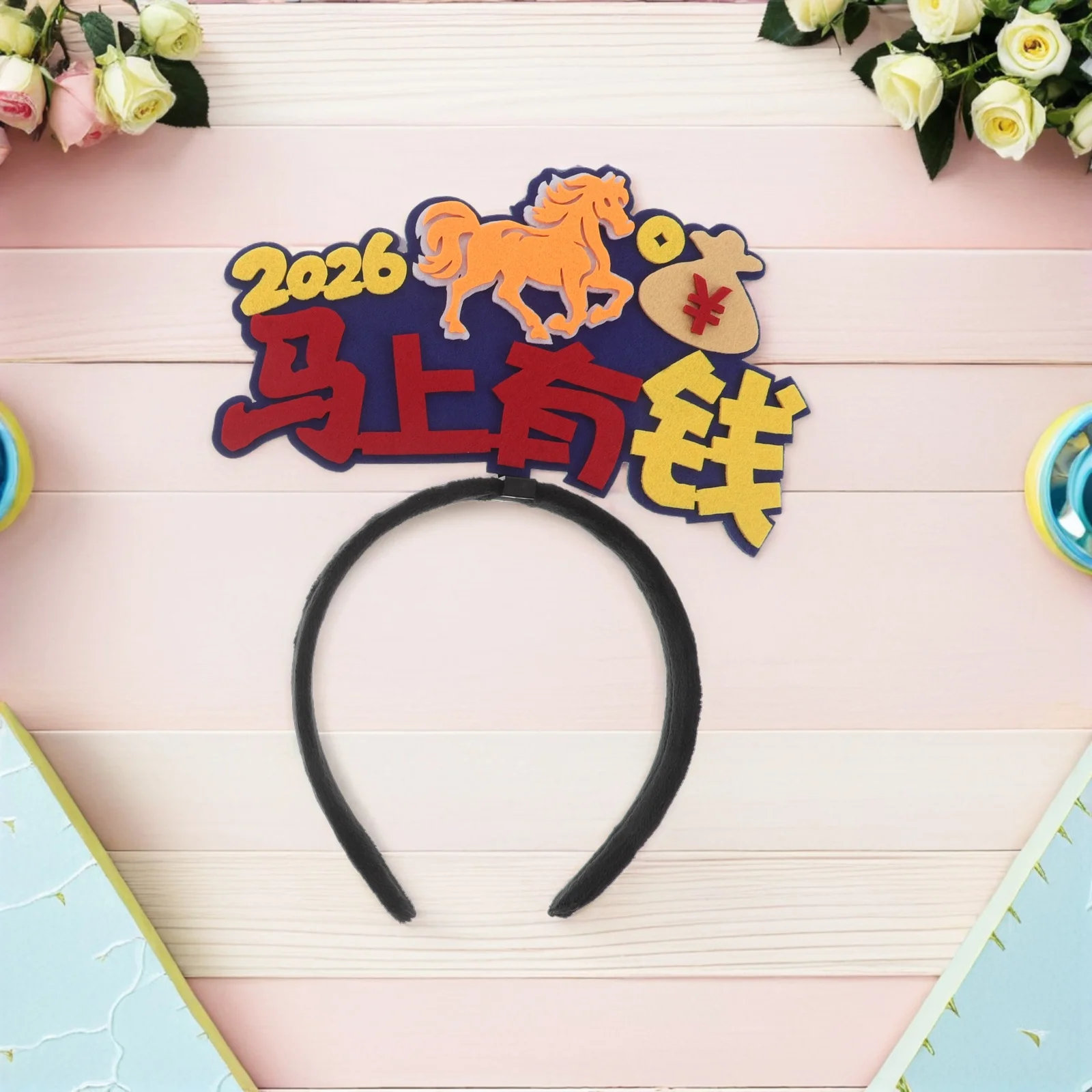 

5Pcs New Year Horse Headband Set - Lightweight Celebration Hair Hoops for Family Reunions Party Photo Props and Chinese New Year