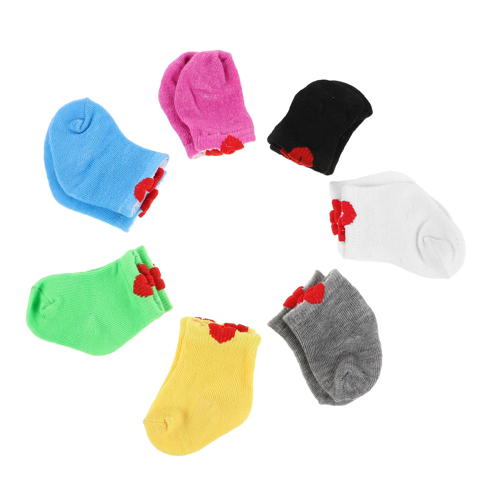 

7pcs Socks 18 Inch Multicolored Soft Fabric For American Accessories Dress Up Pretend Play Outfits Clothing Set