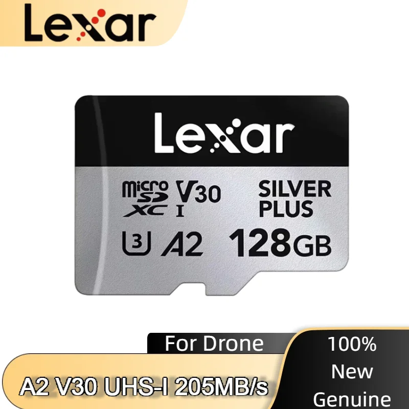 Lexar Professional Silver PLUS microSDXC UHS-I 64GB Speicherkarte U3 A2 V3 4K TF-Karte 128GB 256GB Speicherkarte für Tablet und Drohne