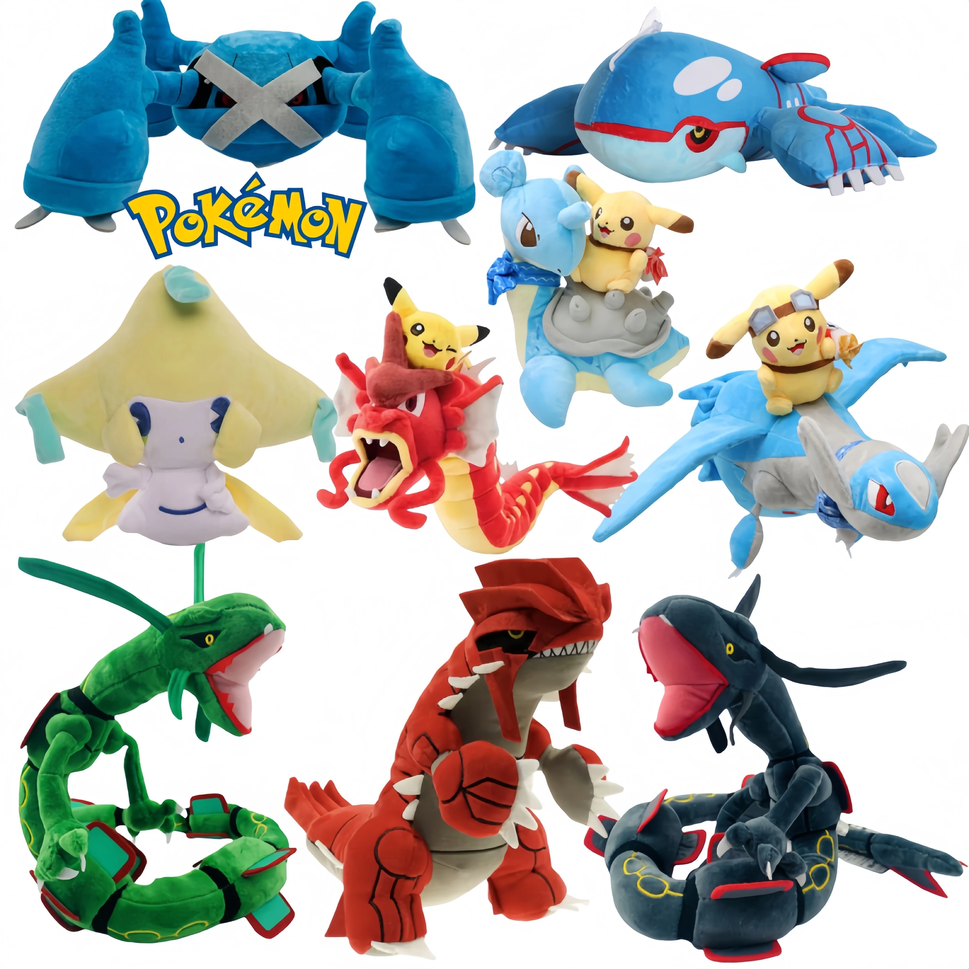 Metagross Pokemon Plush Peluche Toy  Riding Gyarados Lapras Latios Latias Plush Doll Groudon Kyogre Rayquaza Jirachi Stuffed Toy