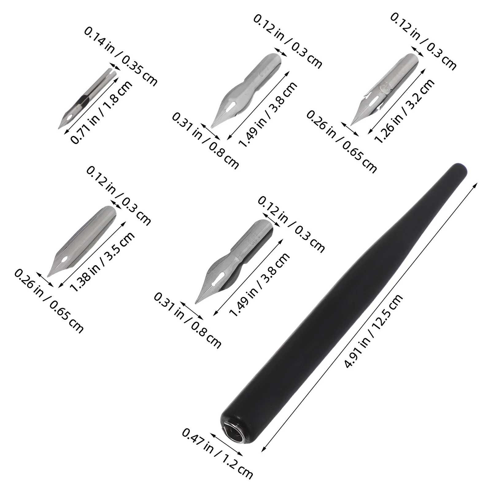 1 conjunto de caneta de mergulho de madeira substituível aço inoxidável dos desenhos animados pontas desenho escrita esboçar assinatura artista suprimentos