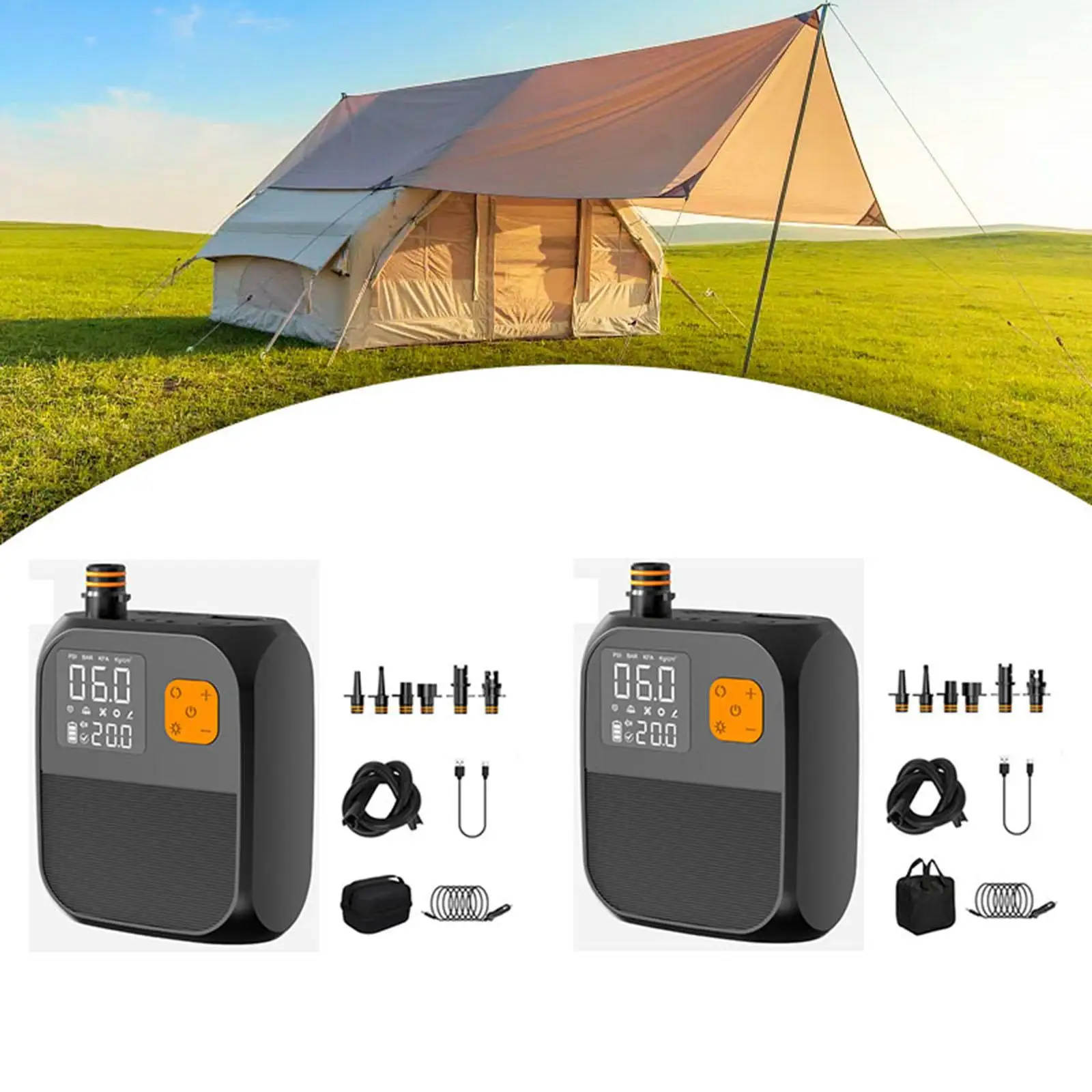 Air Pump High Air Volume Solid Space-saving 8000mAh 80W Smart Presetting