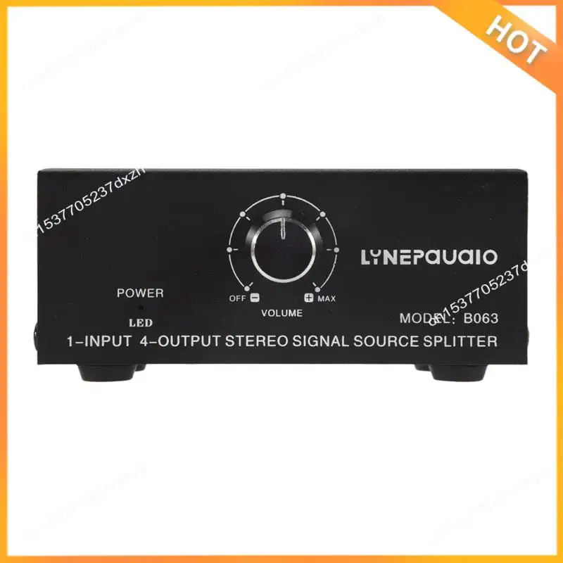 A43M 1 In 4 Out Stereo Signal Source Splitter Audio Frequency Signal Distribute Device Non Consumption Output RCA Interface