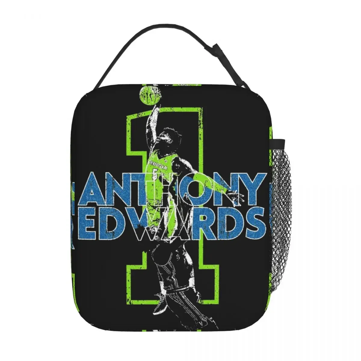 Anthony Edwards Basketball Player Thermal Lunch Bags for School ANT Ant-Man Portable Food Bag Men Women Cooler Thermal Lunch Box