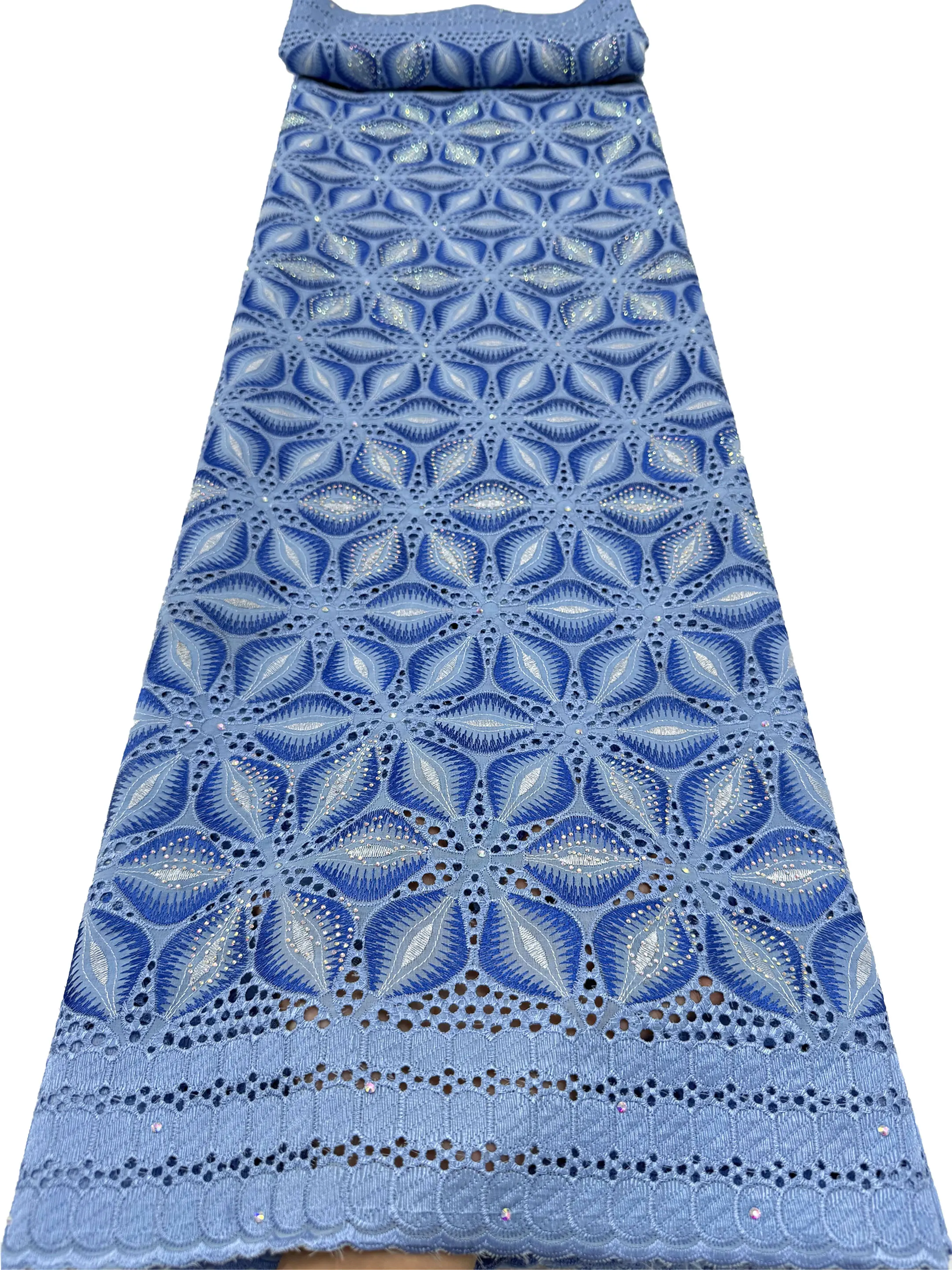 2026 Newest Swiss Voile Lace Cotton Fabric 5Yards African Nigerian Style For Sewing Women Wedding Evening Party Dresses Material