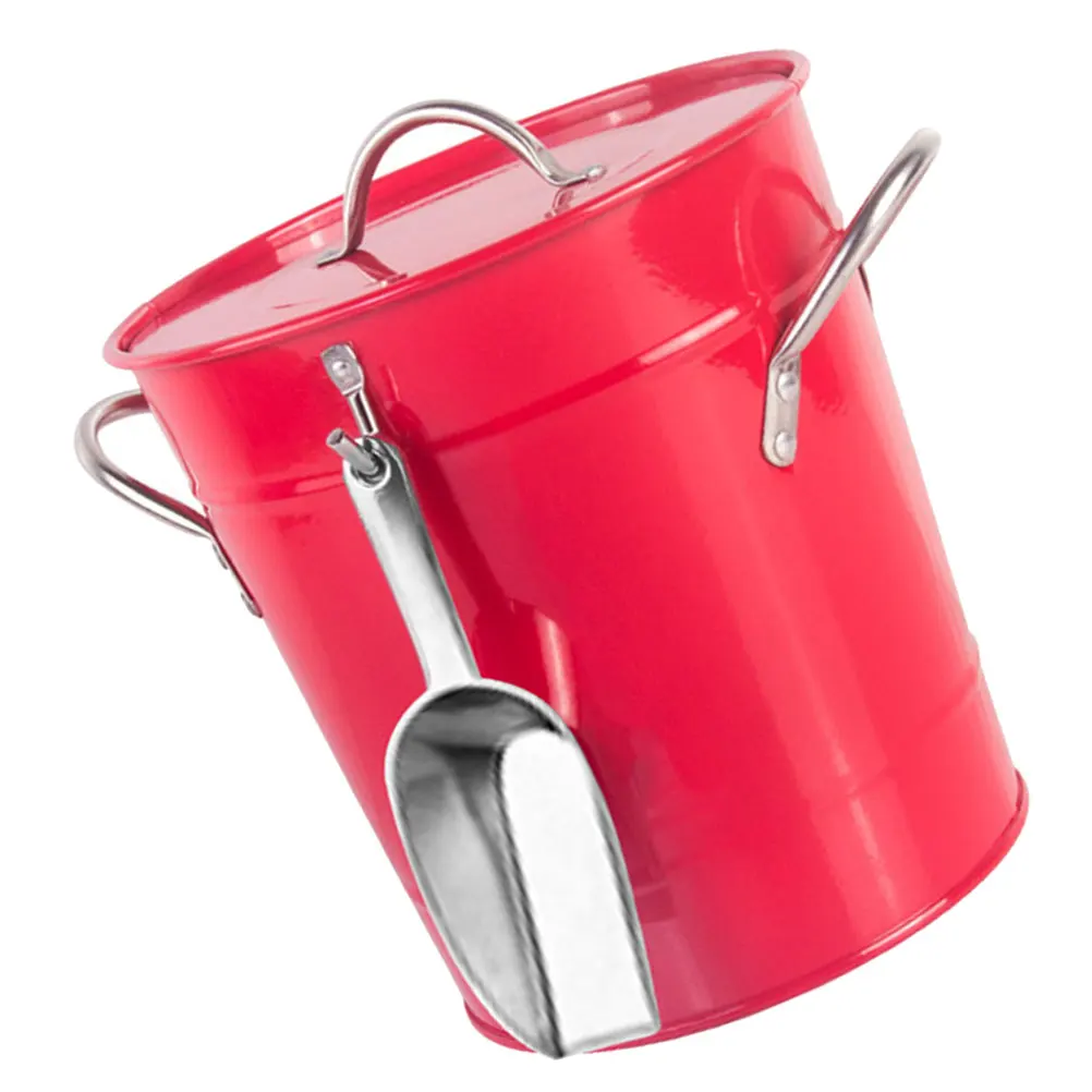 

Ice Bucket Household Iron Bucket Home Bar Red Portable Freezer Insulated Beer Cooling Storage Solution Kitchen