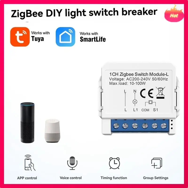 AD-Tuya Zigbee 3.0 قطاع دارة حريق واحد تحكم في اتجاهين يدعم التحكم الصوتي لتقوم بها بنفسك أتمتة المنزل 2 عصابة