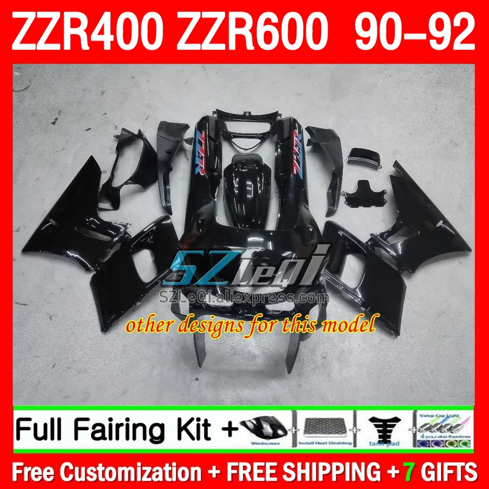 ABS Fairing For KAWASAKI NINJA ZZR400 blue flames ZZR 400 600 ZZR