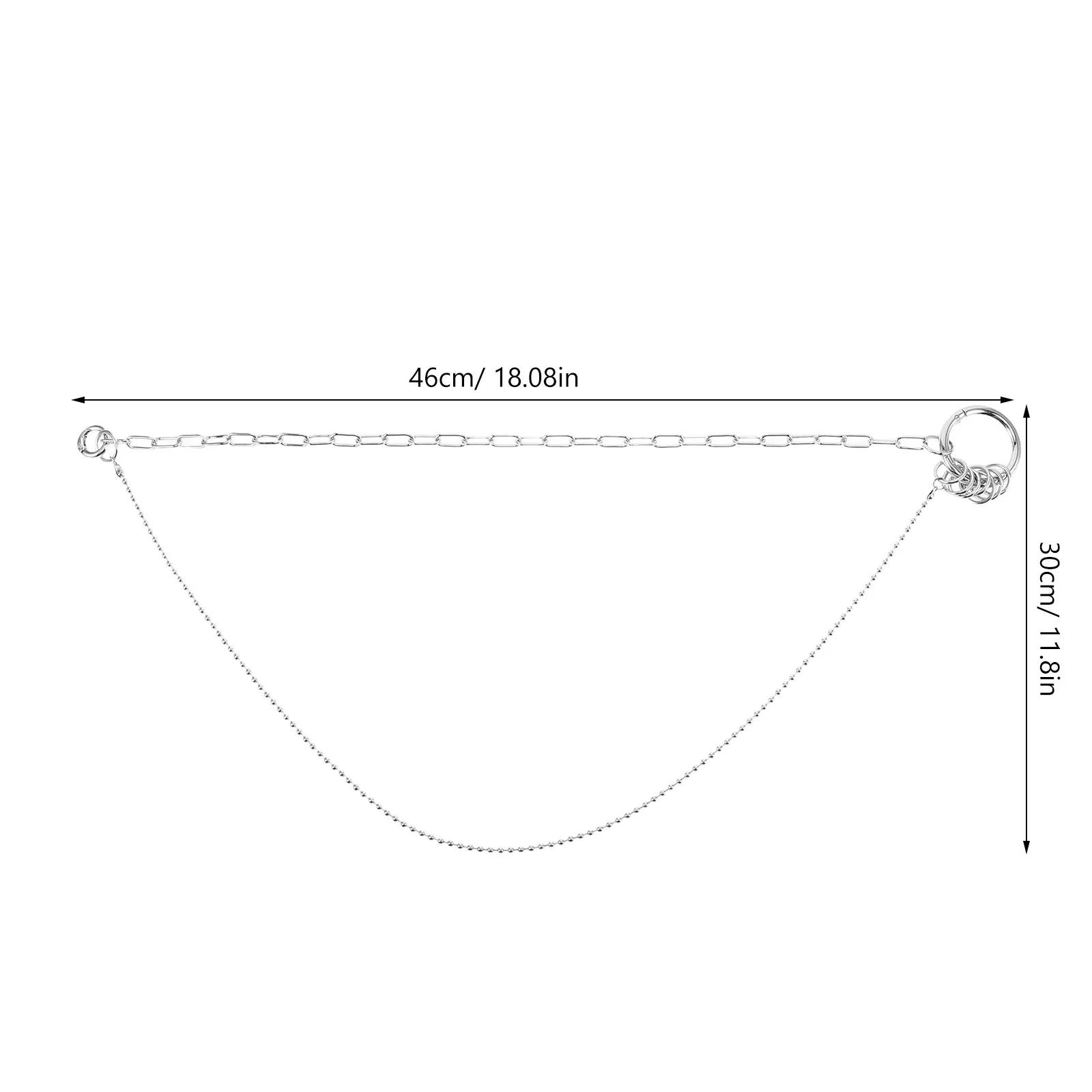Unisex Pants Chain Punk Waist Chain Belt for Jeans Multipurpose Hip-Hop Necklace Edgy Streetwear Unisex Punk Chains for Pants