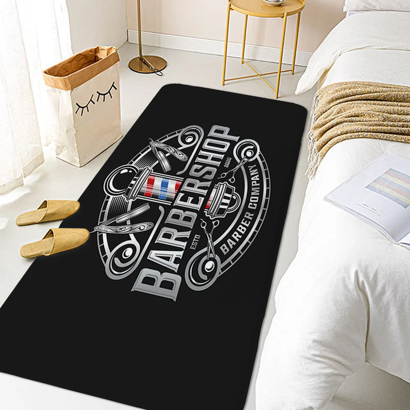 

Digital Print Barber Shop Carpet for Bedroom Outdoor Entrance Doormat Hallway Toilet Veranda Floor Mat Living Room Bathroom Rug