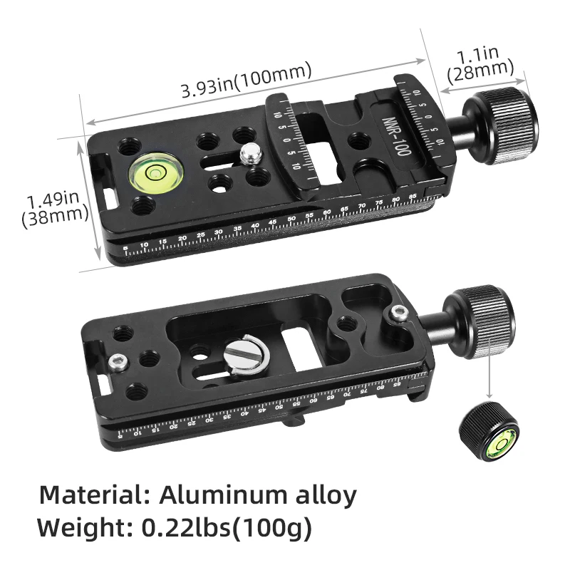 Adaptateur de fixation rapide NNR, pince de fixation pour plaque de rail coulissant de tête de trépied Nodal, compatible Arca Swiss, accessoires professionnels pour appareil photo