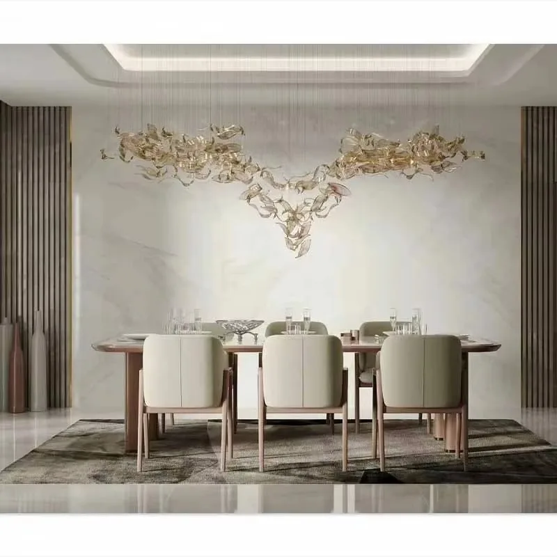Modern Hotel Chandelier Light For Living Room Dining Luxury Glass High Ceiling Chandelier Designer Irregular Creative Chandelier