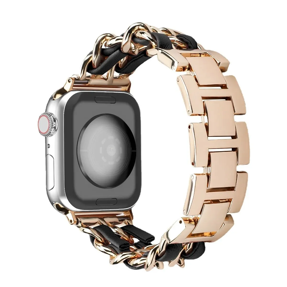 Women Metal Leather Wristband For Apple Watch Band 8 Ultra 49mm 7 4 6 5 For IWatch 41mm 45mm 38/42mm 44 40mm Strap Lady Bracelet