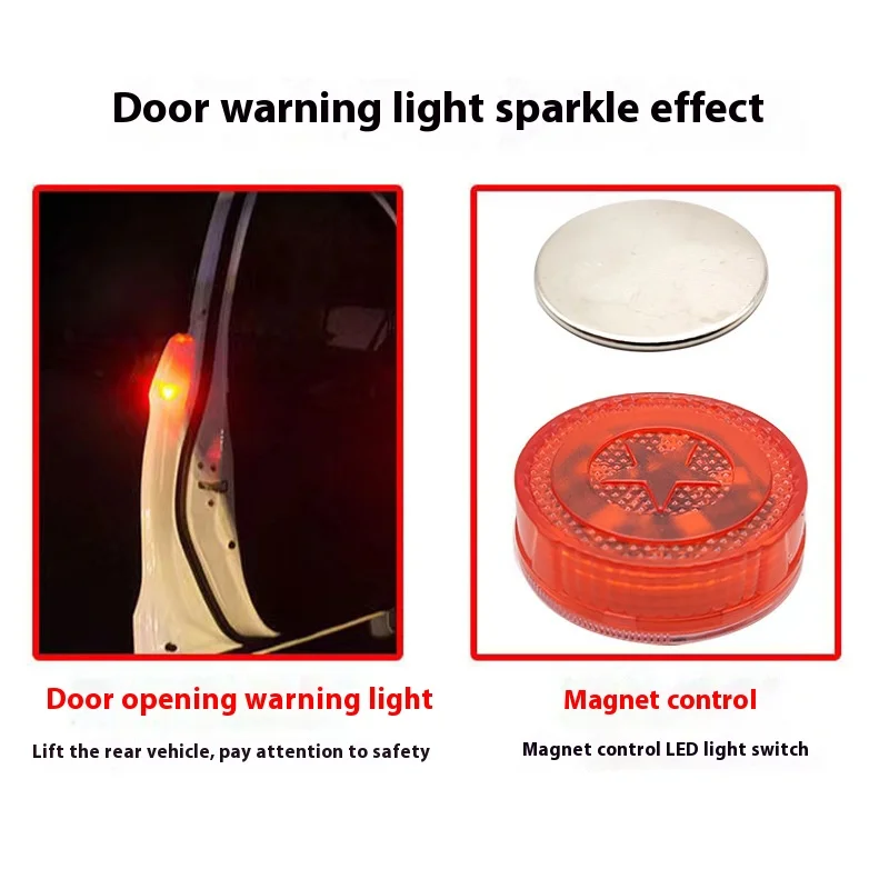 

Автомобильный светодиодный светильник для открытия двери, предупреждение о безопасности, противоударные фонари, вспышка, красные стробоскопы, беспроводная сигнальная лампа, сигнальная лампа, 2 шт.