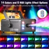 Yiflamefly 1500 ワットスモークマシン DJ ステージナイトクラブパーティーショーコンサートバー噴霧器効果 RGB 6 LED マルチカラーリモコン付き 3